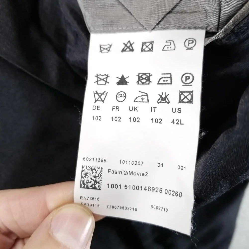 Hugo Boss Blazer Mens 42L Black Super 100‎ Wool Sport Jacket Two Button